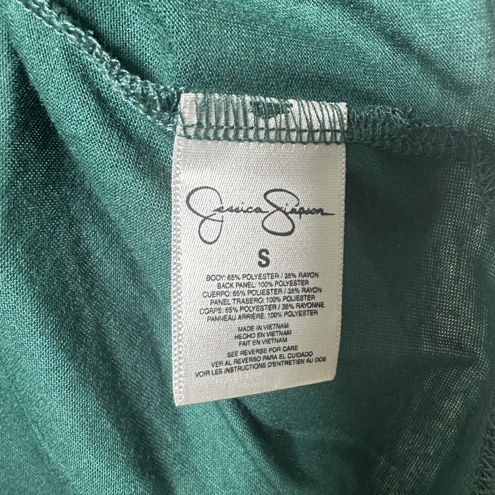 Jessica Simpson Women's Green Top Short Sleeve Sequins Back Size Small NWT - Picture 4 of 9